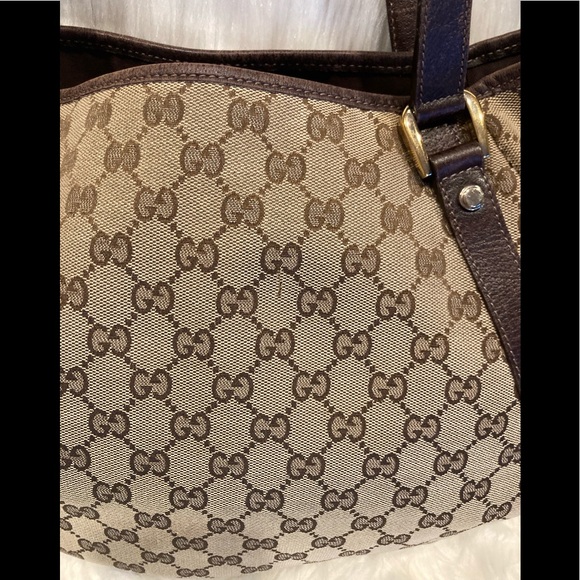 GREAT CONDITION! Authentic Gucci Abbey GG Monogram Shoulder Bag Tote  #4.1v - Picture 7 of 16